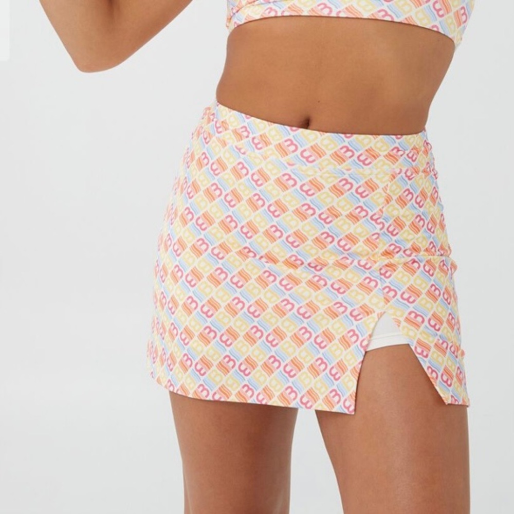 Cotton On Body NWT Smoothing Basketball Skirt Diagonal B Logo Small Shorts Soft